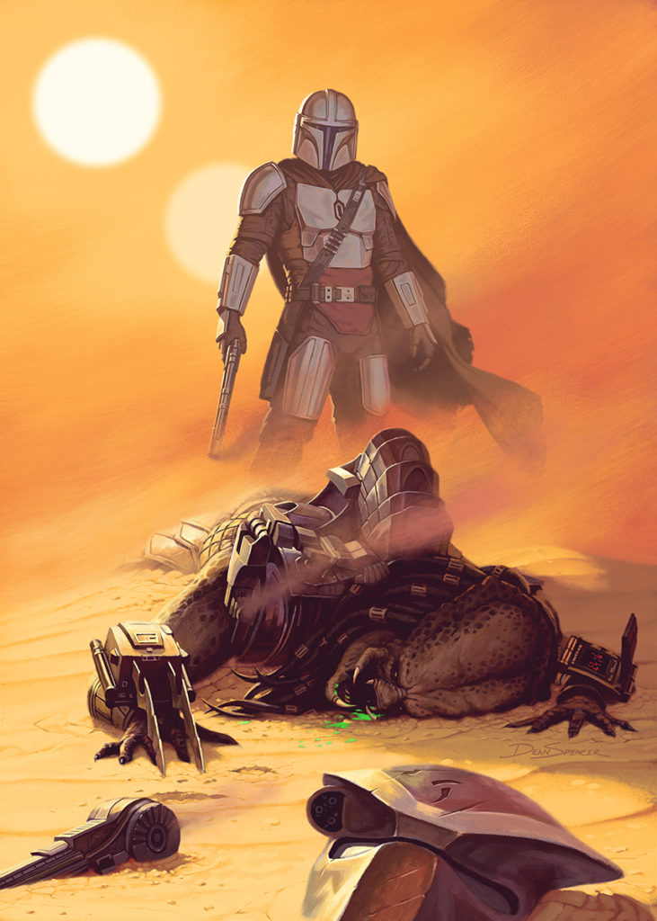 4 great pieces of The Mandalorian crossover fan art